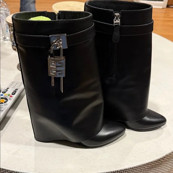 Givenchy Black Ankle Boots with Silver Accent - Picture 1 of 8